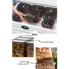 Pd Home 15LI Peggy Dikdörtgen Saklama Kabı Seti 5x(1,9 Litre) 10X(0,8 Litre) Serigrafi Etiketli