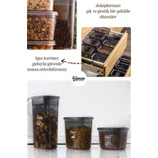Pd Home 15LI Peggy Dikdörtgen Saklama Kabı Seti 5x(1,9 Litre) 10X(0,8 Litre) Serigrafi Etiketli