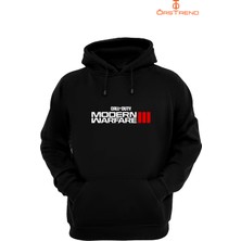 Ors Trend Call Of Duty Modern Warfare 3 Baskılı 3 Iplik Unisex Siyah Kapişonlu Sweatshirt