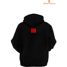 Ors Trend Call Of Duty Modern Warfare 3 Baskılı 3 Iplik Unisex Siyah Kapişonlu Sweatshirt