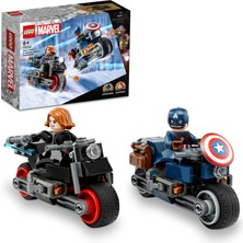 LEGO® Marvel Black Widow ve Kaptan Amerika Motosikletleri 76260 - Süper Kahraman Seven 6 Yaş ve Üzeri Çocuklar için Motosikletli Yaratıcı Oyuncak Yapım Seti (130 Parça)