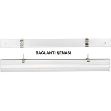 Rultech 2 Adet Mutfak Tezgah Dolap Dekoratif Gün Işığı LED Bant Armatür 4W(32W) 28,2 cm 220V Ev Otel Mağaza