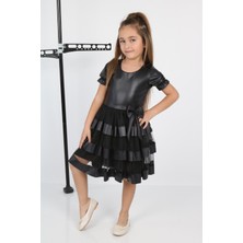Çocuk Yolu Kids Tüllü Leather Kız Çocuk Abiye
