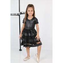 Çocuk Yolu Kids Tüllü Leather Kız Çocuk Abiye