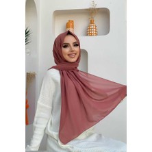 Bym Fashion 2019 Şifon Şal Gül Kurusu