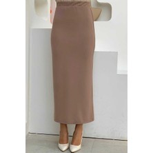 Bym Fashion Bel Lastikli Likralı Kalem Etek 1074 Taş