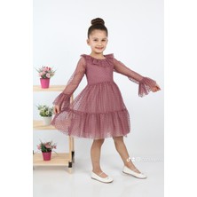 Çocuk Yolu Kids Puantiyeli Tüllü Kız Çocuk Elbise