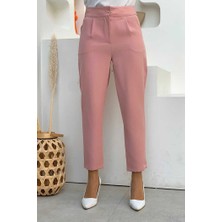 Bym Fashion Fermuarlı Cep Detaylı Kalem Pantolon 0201 Pudra