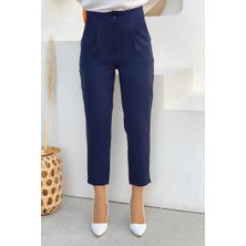 Bym Fashion Fermuarlı Cep Detaylı Kalem Pantolon 0201 Lacivert