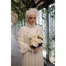 Bym Fashion 2020 Şifon Şal Ekru