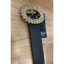 Bym Fashion 9028 Büyük Taşlı Kemer Siyah