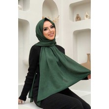 Bym Fashion 2024 Kobe Saten Şal Zümrüt