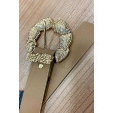 Bym Fashion 9048 Yaprak Kemer Vizon