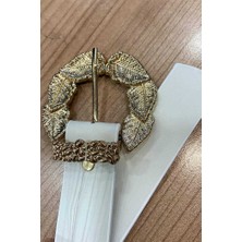 Bym Fashion 9048 Yaprak Kemer Ekru
