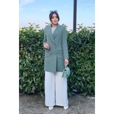 Bym Fashion Bym Cep Görünümlü Ön Düğme Detay Astarlı Ceket 7660 Mint