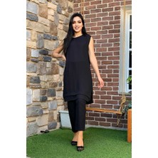 Bym Fashion Kat Görünüm Sıfır Kol İçlik Tunik 2340 Siyah
