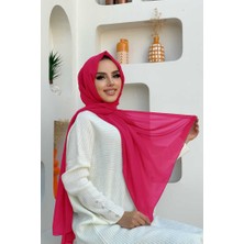 Bym Fashion 2019 Şifon Şal Fuşya