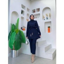 Bym Fashion Bym Püskül Detaylı Tunikli Pantolon Ikili Takım 8424 Lacivert