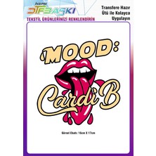 F17 Ajans Mood Cardi B Ütü ile Yapışan Tekstil Dtf Baskı