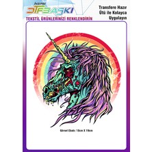 F17 Ajans İskelett Unicorn Ütü ile Yapışan Tekstil Dtf Baskı