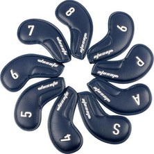 Codeen 9x Golf Demir Kafa Kapakları Set Golf Headcover Kama Kapağı Golf Kulübü Baş Kapak Mavi (Yurt Dışından)