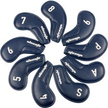 Codeen 9x Golf Demir Kafa Kapakları Set Golf Headcover Kama Kapağı Golf Kulübü Baş Kapak Mavi (Yurt Dışından)