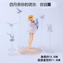 Zigver  Anime Kız Sevimli Nisan Miyazono Kaori Beyaz Güvercin Keman Ayakta Ver Yalan. Pvc Action Figure Çizgi Film Bebeği Oyuncaklar 18CM