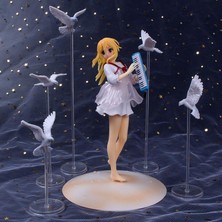 Zigver  Anime Kız Sevimli Nisan Miyazono Kaori Beyaz Güvercin Keman Ayakta Ver Yalan. Pvc Action Figure Çizgi Film Bebeği Oyuncaklar 18CM