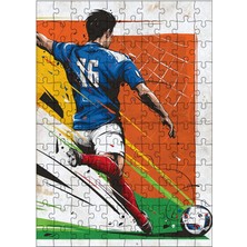 Karizma Tablo Ahşap Mdf Puzzle Yapboz Futbolcu ve Kale 120 Parça 25*35 cm