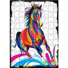 Karizma Tablo Ahşap Mdf Puzzle Yapboz Renkli At 120 Parça 25*35 cm