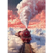 Karizma Tablo Ahşap Mdf Puzzle Yapboz Kırmızı Buharlı Tren 255 Parça 35*50 cm