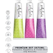 Ohlala Paris Pistachio, Raspberry & Violet Mint Premium Set 3 x 75 ml Diş Macunu