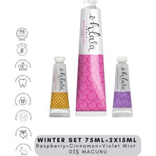 Ohlala Paris Raspberry Mint 75 ml + Cinnamon Mint 15 ml + Violet Mint 15 ml Winter Set Diş Macunu