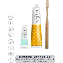 Ohlala Paris Orange Mint 75 ml + Fresh Mint 15 ml + Bambu Diş Fırçası Blossom Orange Set