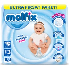 Molfix Ultra Fırsat Paketi Midi 3 Numara 108 Adet (4-9kg)