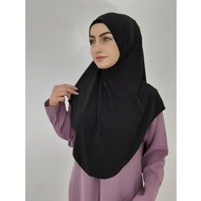 Erasra Class Namaz Örtüsü Hazır Büyük Esarp Malezya Modeli Khimar Tek Parca Hac ve Umre Icin  Siyah Renk