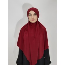 Erasra Class Hazır Sufle Baglamalı Pratık  Peceli Büyük  Esarp Khimar Bordo Renk