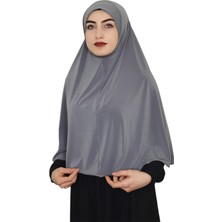 Erasra Class Tek Parca Pratik Büyük Hazır  Esarp Hijap Gri Renk Namaz Örtüsü