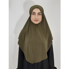 Erasra Class Namaz Örtüsü Hazır Büyük Esarp Malezya Modeli Khimar Tek Parca Hac ve Umre Icin Uygundur Haki