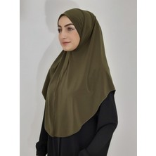 Erasra Class Namaz Örtüsü Hazır Büyük Esarp Malezya Modeli Khimar Tek Parca Hac ve Umre Icin Uygundur Haki