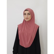 Erasra Class Namaz Örtüsü Hazır Büyük Esarp Malezya Modeli Khimar Tek Parca Hac ve Umre Icin Gül Kurusu