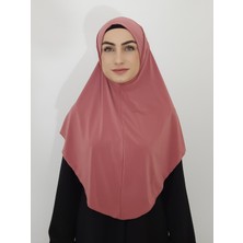 Erasra Class Namaz Örtüsü Hazır Büyük Esarp Malezya Modeli Khimar Tek Parca Hac ve Umre Icin Gül Kurusu