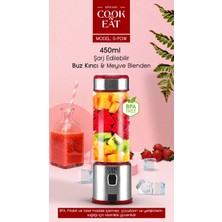 Asfal Metal Bıçaklı 450 ml Taşınabilir Kişisel El Blenderi Şarjlı Buz Kırabilen Meyve Karıştırıcı Mix Shakermeyve Sıkacağı Mama Karıştırıcı Smoothie Milkshake Frozen