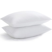 Evlen Home Collection Elyaf Dolgulu 2 Adet Silikon Yastık 50X70 cm Pamuk Otel Yastık Beyaz Yumuşak