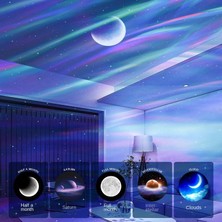 Yates Yıldızlı Gökyüzü Işık Gece Lambası Kuzey Işıkları Atmosfer Bluetooth Hoparlör Yatak Odası Projektör Işığı (Yurt Dışından)