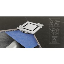 Evimetal - 10 x 10 cm Yer Süzgeci - Yalıtım Etekli - Yan. 50 mm çıkışlı - Nova Kapak Modeli - Kokusuz