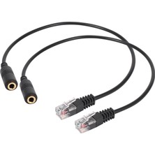 Gui Xulian 2 Adet 3.5mm Stereo Ses Kulaklık Jack Dişi Erkek Rj9 Fiş Adaptörü Dönüştürücü Kablo Kablosu (Yurt Dışından)