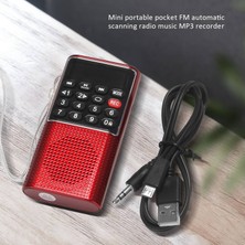 Gui Xulian L-328 Mini Taşınabilir Cep Fm Otomatik Tarama Radyo Müzik Ses Mp3 Çalar Ses Kaydedici ile Açık Küçük Hoparlör (Yurt Dışından)