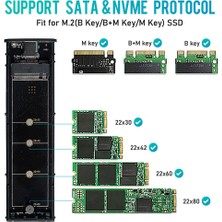 Gui Xulian M2 SSD Kutusu Nvme Muhafaza M.2 - USB SSD Adaptörü Için Nvme Pcıe Ngff Sata M + B Anahtar 2230/2242/2260/2280 Çift Protokol (B) (Yurt Dışından)