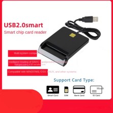 Gui Xulian USB Akıllı Kart Okuyucu Atm Banka Vergi Beyanı Ic Kart Kimlik Kartı Akıllı Kart Okuyucu (Siyah) (Yurt Dışından)